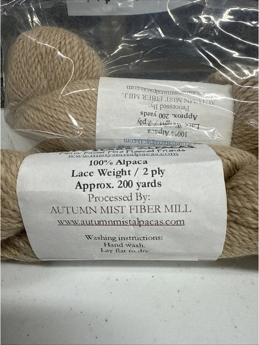 Misty Starr Alpacas 100% Alpaca Yarn 2 Skein Lot